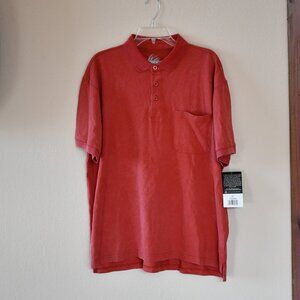 Itasca Men's Rust Short Sleeve Pigment Polo Shirt Size Medium M